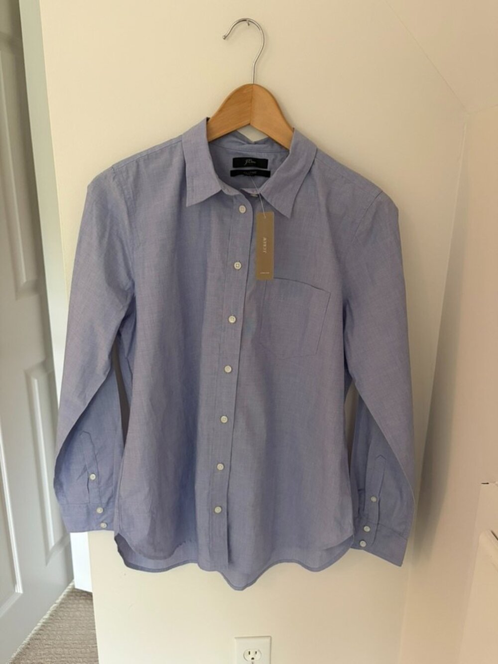 J Crew 100% Cotton Button Down Chambray Style Womens 10P NWT